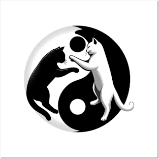 Ying Yang Cats Posters and Art